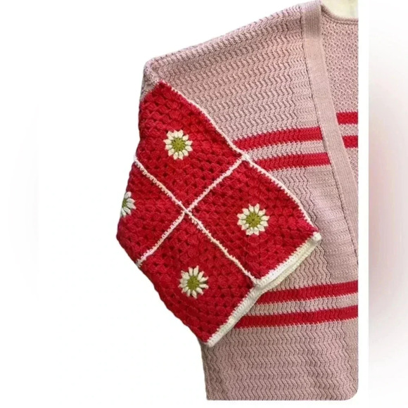Shannon Passero  Design Zhuri Cardigan Pink Daisy Open Cardigan Size Small - Picture 4 of 9
